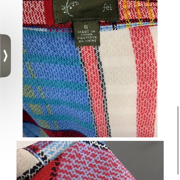 Anthropologie Fei blue plaid sleeveless belted top - Picture 4 of 5